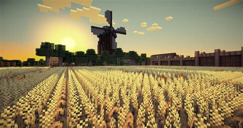 Minecraft Windmill Landscape HD Wallpaper