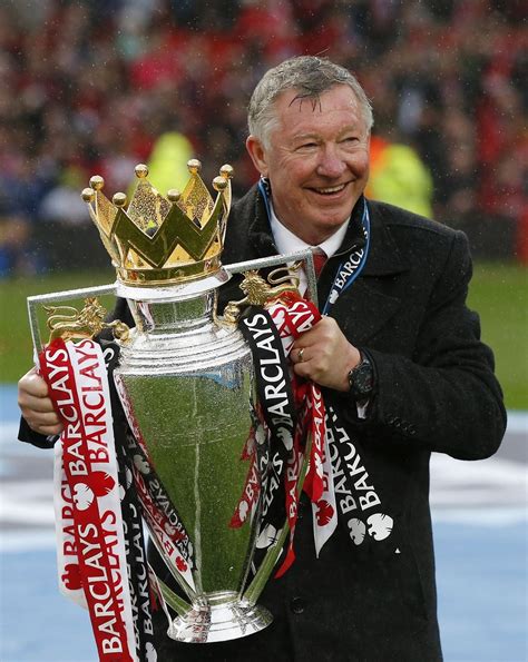 Sir Alex Ferguson with his last trophy Manchester United Champions ...