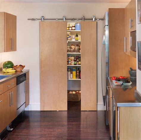 Majestic Kitchen Pantry Door Ideas Using Unfinished Maple Plywood For Sliding Closet Panel Doors ...