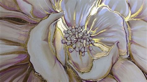 Gold flower, modern gold leaf art (2019) Acrylic painting by Dmitry King | Leaf art, Embroidered ...