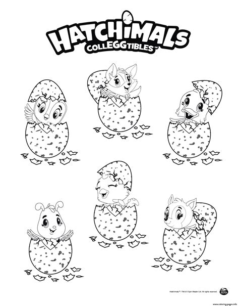 Hatchimals Eggs Coloring page Printable