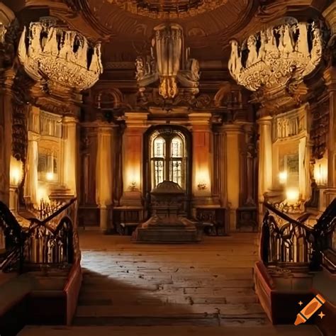 Palace on a lake interior bright high resolution