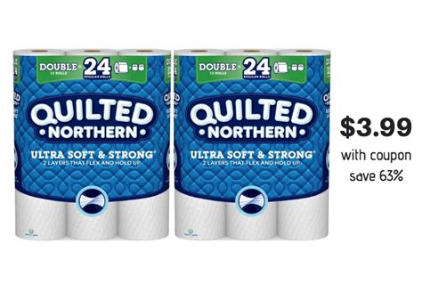 Get Quilted Northern Toilet Paper Mega Rolls 6-12 pack for just $3.99 ...