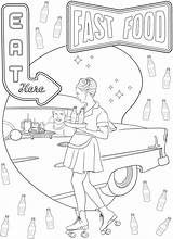 Welcome To Dover Publications  CH Dazzling Diner Designs Coloring sketch template