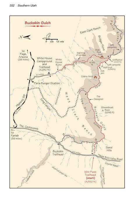 Buckskin Gulch Trail Map - Buckskin Gulch AZ US • mappery | Great ...