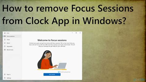 How to remove Focus Sessions from Clock App in Windows?