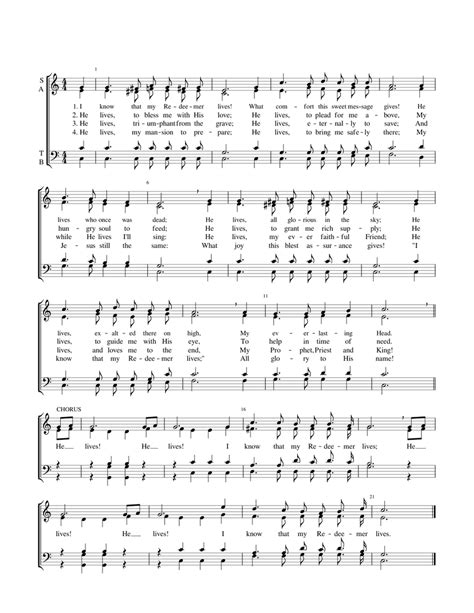 I know that my redeemer lives Sheet music for Vocals (Choral) | Musescore.com