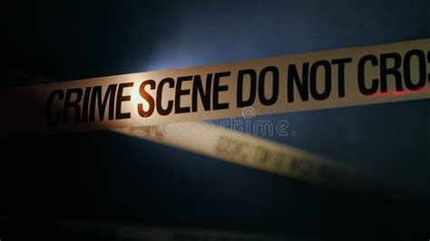 Tape Encloses Crime Scene, Refreshed by Spotlight Stock Video - Video ...