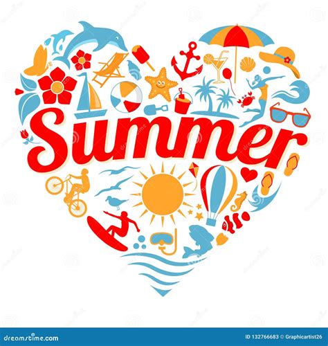 I Love Summer stock vector. Illustration of concepts - 132766683