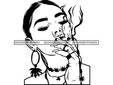 Woman Smoking Bong Blunt Weed Cannabis 420 Medical Marijuana | Etsy