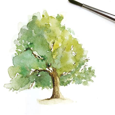 My first watercolor piece 😌😊 in 2020 | Tree watercolor painting, Watercolor trees, Tree painting ...