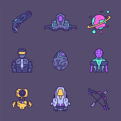 Sci-fi Science Fiction Icons 7660131 Vector Art at Vecteezy