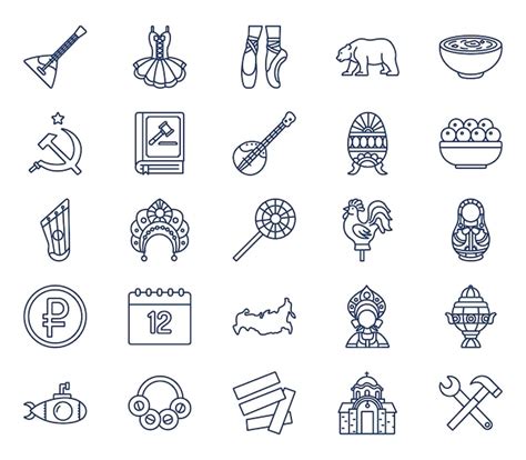 Premium Vector | Russia country and culture icon set