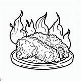 Fried Chicken Is Still Warm Coloring Pages  For Kids – Smart sketch template