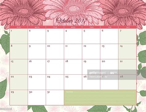 Botanical Floral Desk Pad calendar Template. Assorted leaves and... | Desk calendar pad ...