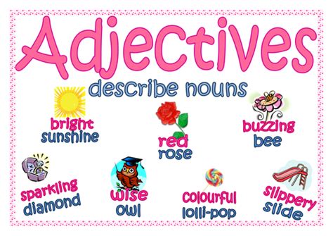 Adjectives poster with pictures | Teaching Resources