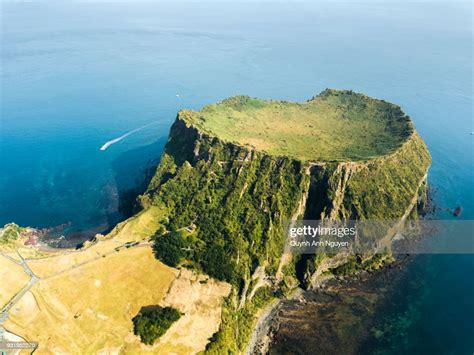 South Korea Seongsan Ilchulbong Crater In Jeju Island High-Res Stock ...