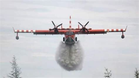 Astonishing footage of a water bomber at work | CBC News