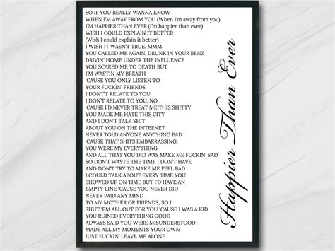 Happier Lyrics Printable - Printable Templates