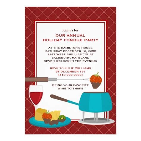 Holiday Fondue Party Invitations | Zazzle.com | Party invitations ...