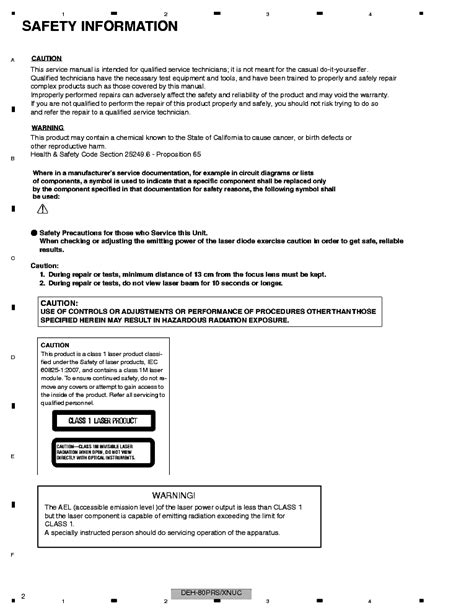 PIONEER DEH 80PRS Service Manual download, schematics, eeprom, repair info for electronics experts