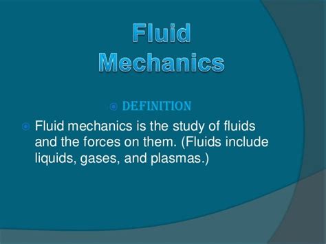 Fluid mechanics applications