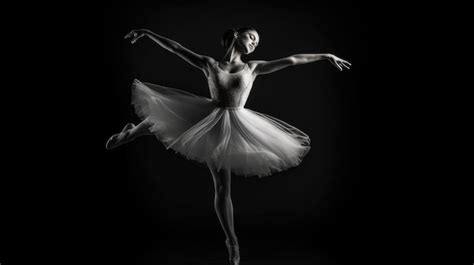 Premium Photo | A ballet dancer is shown in a black and white photo.