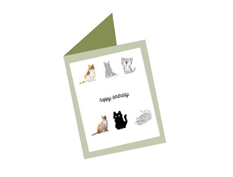 PRINTABLE BIRTHDAY CARD Cats Birthday Card Printable - Etsy