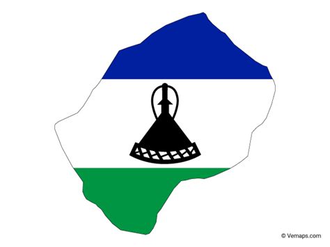 Flag Map of Lesotho | Free Vector Maps | Map vector, Flag, Lesotho