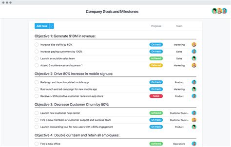 Business goals and objectives template · Asana | Company goals, Business plan template, Business ...