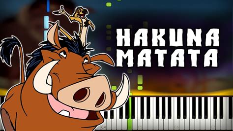 🐗🐺 Timon and Pumbaa - Hakuna Matata Piano Tutorial (Sheet Music + midi) - YouTube