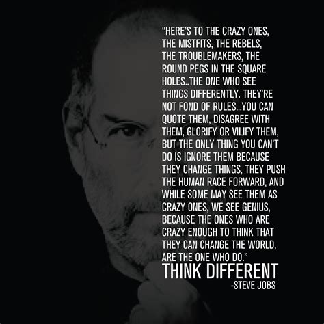 "Think Different" Steve Jobs #SteveJobs #Quotes #Apple | Steve jobs ...