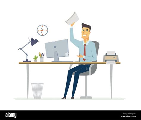 Professionnels office worker - cartoon illustration caractères personnes moderne Image ...