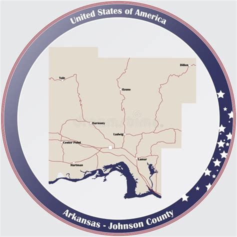 Map of Johnson County in Arkansas Stock Vector - Illustration of ...