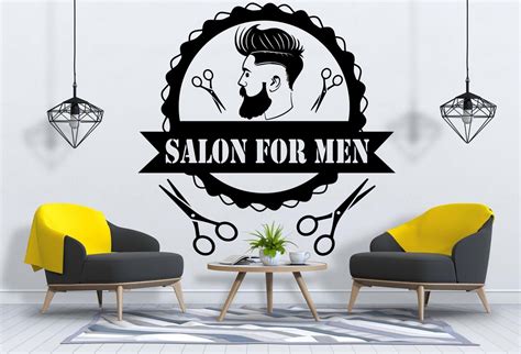 Barber Wall Decal Gentlemens Barber Shop wall decor Man Salon | Etsy