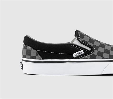 Vans Vans Classic Slip On Trainers Black Pewter Check - Unisex Sports