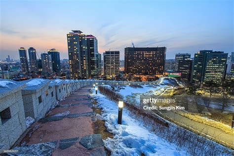 Cityscape Viewed From The Park At Dusk High-Res Stock Photo - Getty Images