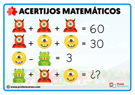 Acertijos Matemáticos Para Niños | Fáciles | PACK Descargable