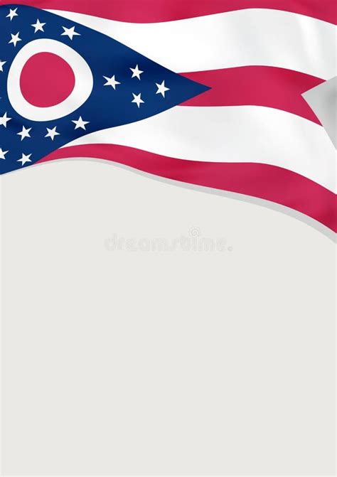 Leaflet Design with Flag of Ohio, US. Vector Template Stock Vector - Illustration of brochure ...