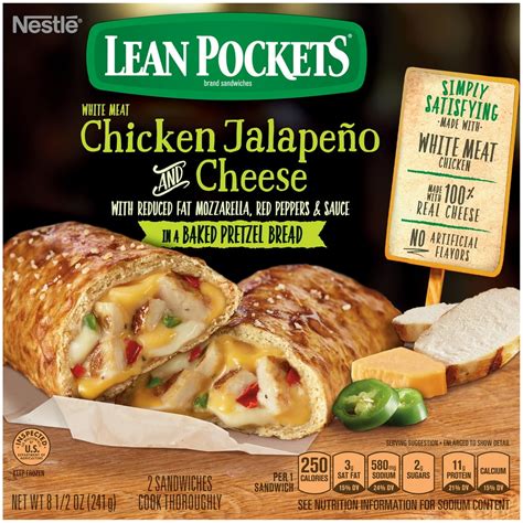 LEAN POCKETS Chicken Jalapeño and Cheese Frozen Sandwiches - Walmart ...