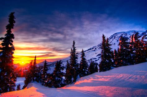 Winter Mountain Sunset