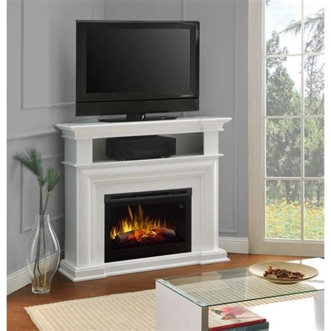 Dimplex Colleen Corner TV Stand with Electric Fireplace in White ...