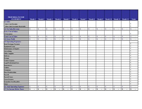 P&L Spreadsheet Template — excelxo.com