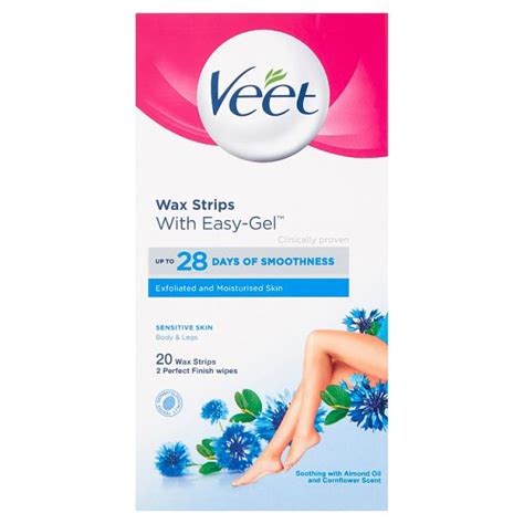 Veet Wax Strips Ready to Use for Sensitive Skin - 20 Pack - Feminine ...