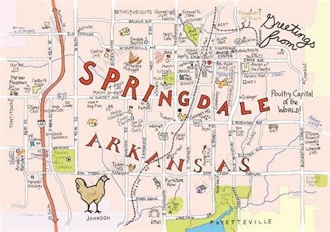 SPRINGDALE, Arkansas — I AM HERE CARDS | Hand drawn map, Drawn map, Map