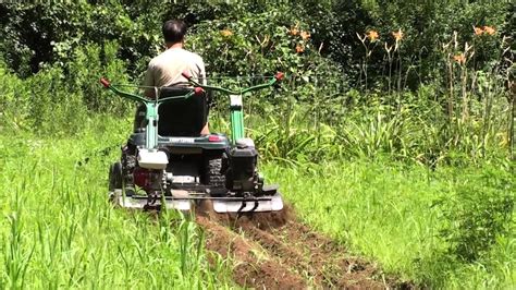 2 Tiller Shark tow behind by a garden/lawn tractor for tilling/weeding - YouTube