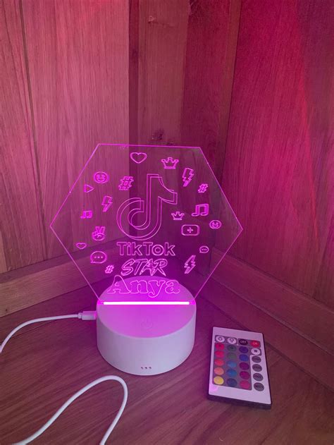 Tik Tok Themed LED Night Light Personalised Perfect | Etsy