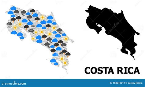 Climate Collage Map of Costa Rica Stock Illustration - Illustration of concept, costa: 153240512