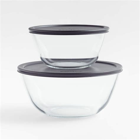 Kitchen Glass Bowls with Lids, Set of 2 + Reviews | Crate & Barrel Canada