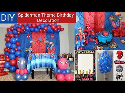 DIY | Spiderman Theme Birthday Decoration Ideas | Kids Spiderman Birthday Party Decoration At ...